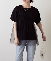 【SETUP7】チュールドッキングチュニックTシャツ
