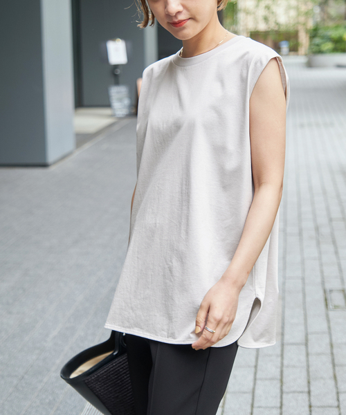 Spick & Span(スピックアンドスパン)の「≪追加2≫ファインコットンジャージーノースリーブプルオーバー(Tシャツ/カットソー・レディース・ライトグレー/グレー/ホワイト/ベージュ・FREE)」の16枚目の写真