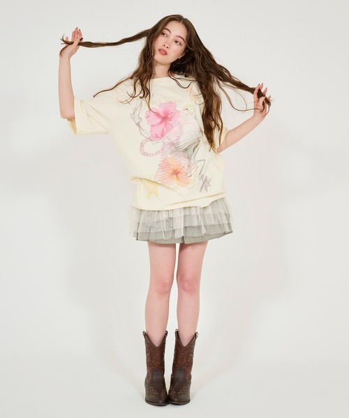 ボートネック ボーダーカットソー TINA：JOJUN（Tシャツ