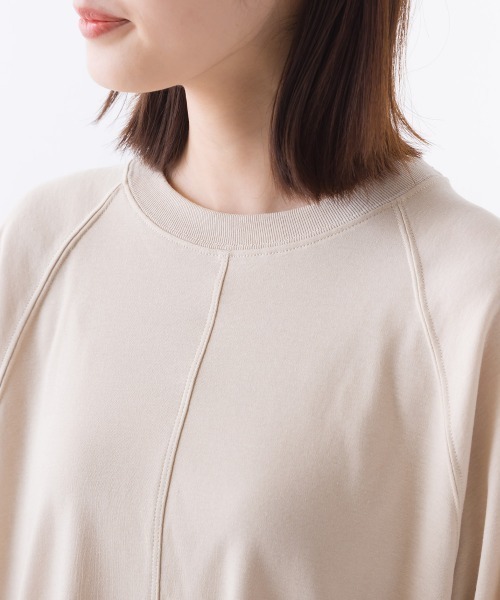 OMNES(オムネス)の「汗じみ防止UV 袖ボリューム半袖プルオーバーTシャツ(Tシャツ/カットソー・レディース・ホワイト/ベージュ/ブラック/サックスブルー・FREE)」の9枚目の写真