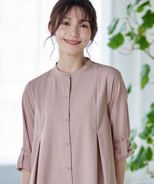 バンドカラーシャツチュニックブラウス（シャツ/ブラウス）｜Tiaclasse（ティアクラッセ）