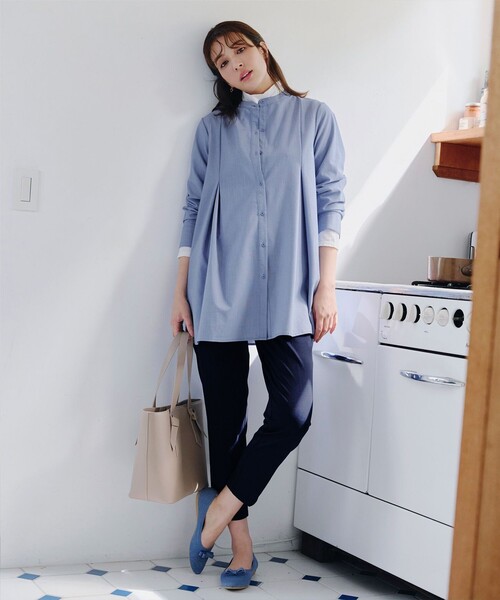 バンドカラーシャツチュニックブラウス（シャツ/ブラウス）｜Tiaclasse（ティアクラッセ）