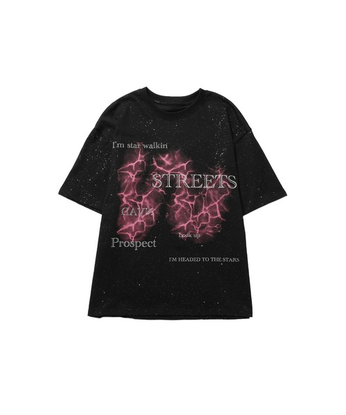 ルーズシルエットマルチグラフィックヴィンテージ加工
