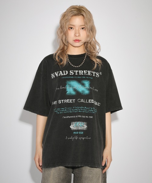 ルーズシルエットマルチグラフィックヴィンテージ加工