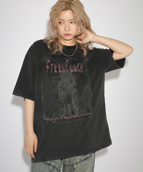 MSG(エムエスジー)の「ルーズシルエットマルチグラフィックヴィンテージ加工/ピグメント/ラメ半袖Tシャツ Y2K(Tシャツ/カットソー・メンズ・ブラック系1/ブラック系2/ブラック系3/ブラック系4・L/M/XL)」の14枚目の写真