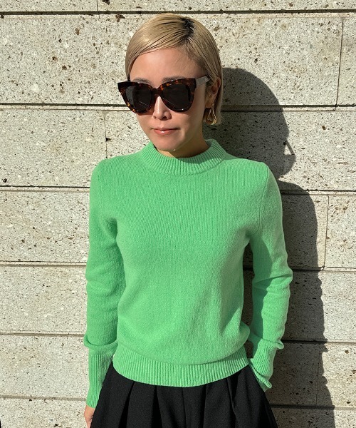 JENNE(ジェンヌ)の「イタリア糸ウールウィンターニット(ニット/セーター・レディース・グリーン/ピンク/ホワイト/ターコイズブルー/ブラック・SMALL/MEDIUM/LARGE)」の3枚目の写真