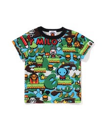 A BATHING APE（アベイシングエイプ）の「BABY MILO GAME PATTERN TEE（Tシャツ/カットソー・キッズ）」