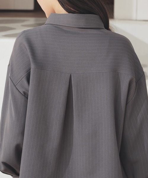 Honeys（ハニーズ）の「ネクタイ付きシャツ（シャツ/ブラウス・レディース・ブラック/ブルー/チャコールグレー/ホワイト・S/M/L）」の9枚目の写真