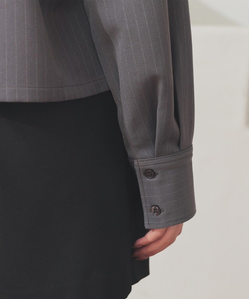 Honeys（ハニーズ）の「ネクタイ付きシャツ（シャツ/ブラウス・レディース・ブラック/ブルー/チャコールグレー/ホワイト・S/M/L）」の10枚目の写真