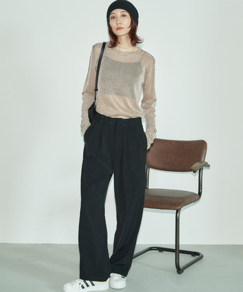Auntie Rosa Holiday（アンティローザホリデー）の「フィンガーホールラメシアーニット（ニット/セーター・レディース・シルバー/ホワイト/ピンク/ゴールド・FREE）」の13枚目の写真