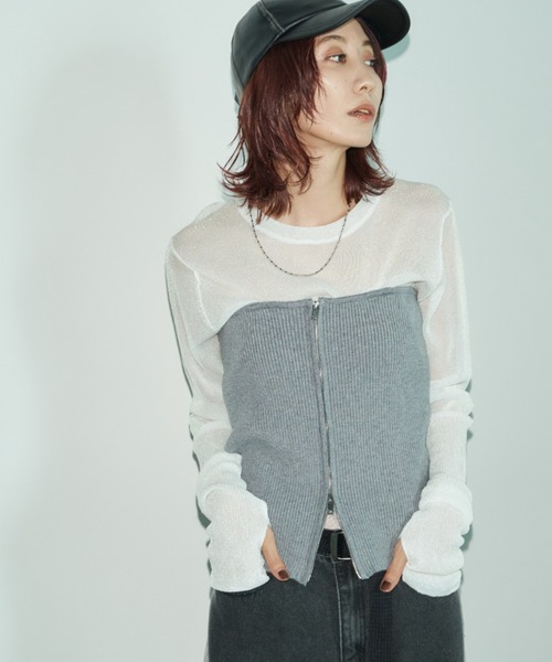 Auntie Rosa Holiday（アンティローザホリデー）の「フィンガーホールラメシアーニット（ニット/セーター・レディース・シルバー/ホワイト/ピンク/ゴールド・FREE）」の19枚目の写真