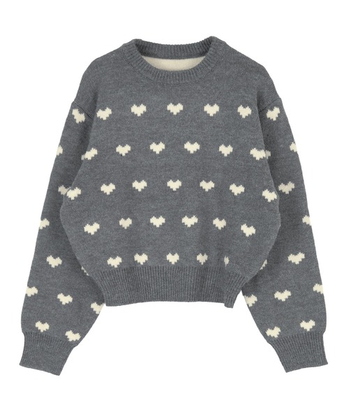 ハート柄ニットプルオーバー（ニット/セーター）｜titivate