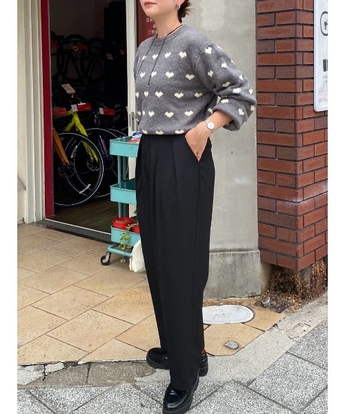 titivate（ティティベイト）の「ハート柄ニットプルオーバー（ニット/セーター・レディース・ブラック/アイボリー/グレー・FREE）」の21枚目の写真