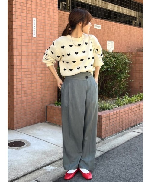 titivate（ティティベイト）の「ハート柄ニットプルオーバー（ニット/セーター・レディース・ブラック/アイボリー/グレー・FREE）」の17枚目の写真