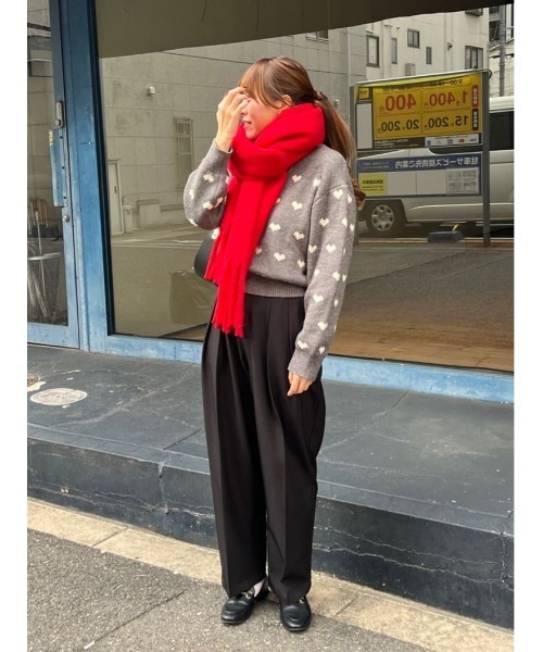 titivate（ティティベイト）の「ハート柄ニットプルオーバー（ニット/セーター・レディース・ブラック/アイボリー/グレー・FREE）」の19枚目の写真