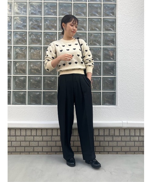 ハート柄ニットプルオーバー（ニット/セーター）｜titivate