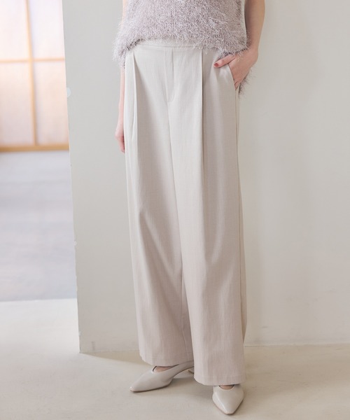 meilmada（メイルマダ）の「バックゴムタックワイドパンツ（スラックス・レディース・チャコールグレー/グレイッシュベージュ・FREE）」の2枚目の写真