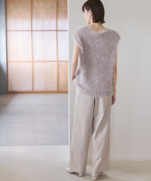 meilmada（メイルマダ）の「バックゴムタックワイドパンツ（スラックス・レディース・チャコールグレー/グレイッシュベージュ・FREE）」の16枚目の写真