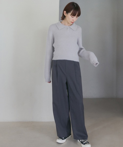 ハイウエストセンタークリースウールパンツ MM21FW-PT029｜STUDIOUS