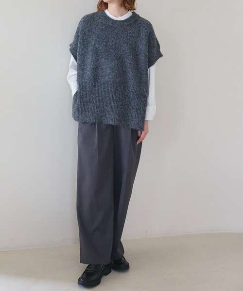 meilmada（メイルマダ）の「バックゴムタックワイドパンツ（スラックス・レディース・チャコールグレー/グレイッシュベージュ・FREE）」の12枚目の写真