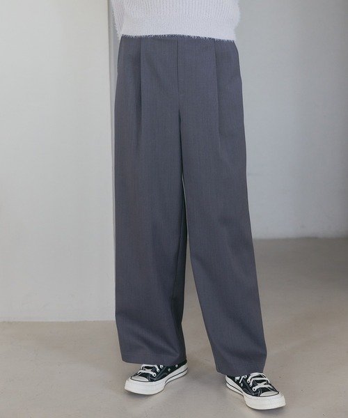 meilmada（メイルマダ）の「バックゴムタックワイドパンツ（スラックス・レディース・チャコールグレー/グレイッシュベージュ・FREE）」の7枚目の写真