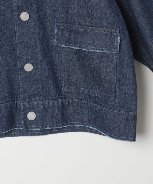 BAYFLOW（ベイフロー）の「[トレンドのゆったりシルエット♪] ビッグＧジャン(KIDS)（デニムジャケット・キッズ・ブラック/ブルー・140cm/150cm/110cm/120cm/130cm）」の6枚目の写真