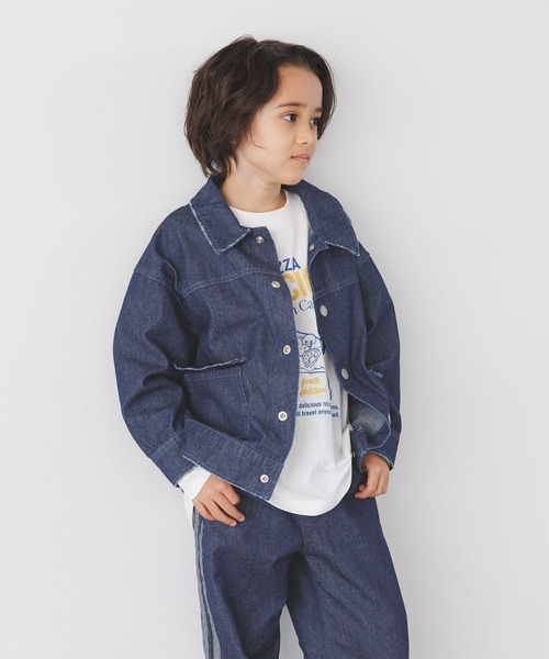 BAYFLOW（ベイフロー）の「[トレンドのゆったりシルエット♪] ビッグＧジャン(KIDS)（デニムジャケット・キッズ・ブラック/ブルー・140cm/150cm/110cm/120cm/130cm）」の17枚目の写真