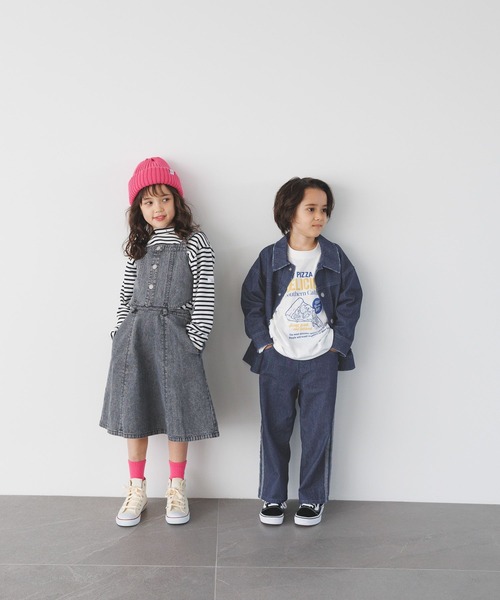 BAYFLOW（ベイフロー）の「[トレンドのゆったりシルエット♪] ビッグＧジャン(KIDS)（デニムジャケット・キッズ・ブラック/ブルー・140cm/150cm/110cm/120cm/130cm）」の15枚目の写真