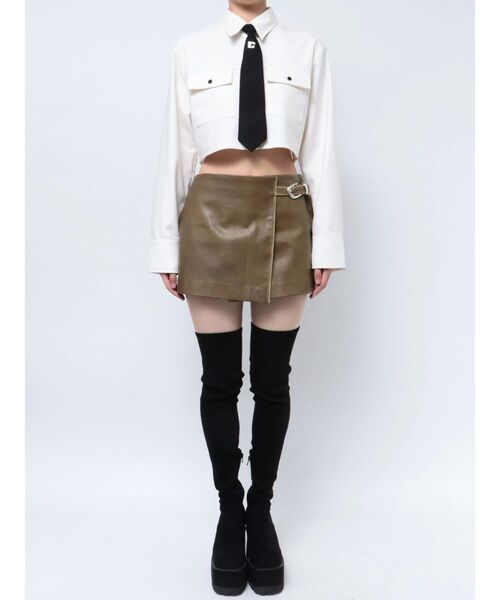 フェイクレザーラップショートパンツ（その他パンツ）｜EMODA（エモダ）
