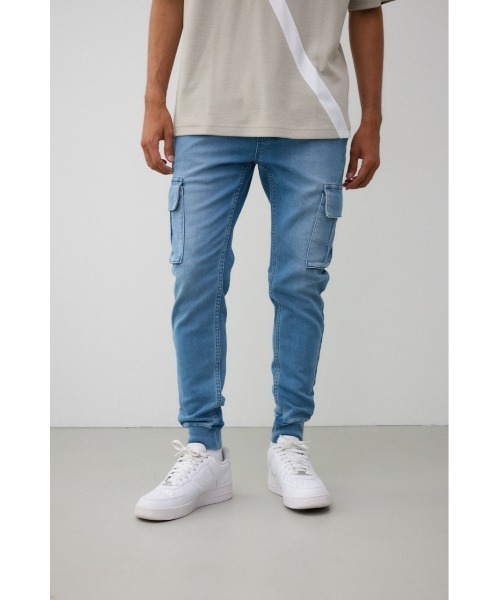AZUL by moussy(アズールバイマウジー)の「AZUL DENIM カーゴジョガー(デニムパンツ・メンズ・ライトブルー/ブラック/ブルー・SMALL/MEDIUM/LARGE)」の16枚目の写真