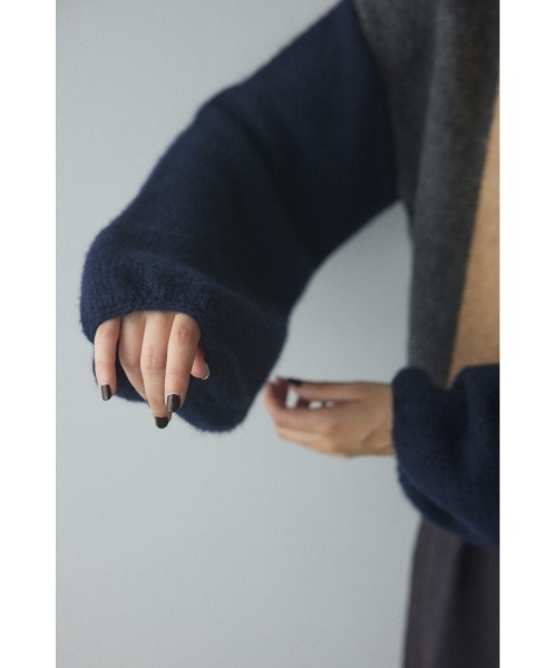 BLACK BY MOUSSY（ブラックバイマウジー）の「stripe knit cardigan(ストライプニットカーディガン)（カーディガン/ボレロ・レディース・ライトグリーン/ピンク・FREE）」の9枚目の写真