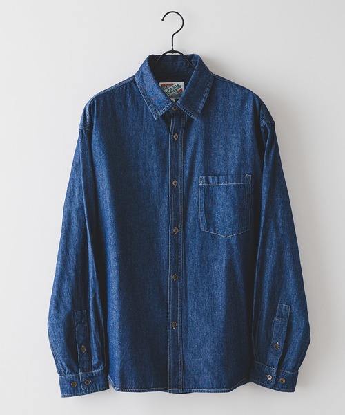 OUTDOOR EXCHANGE（アウトドアエクスチェンジ）の「【OUTDOOR EXCHANGE/アウトドアエクスチェンジ】デニムオーバーシャツ（シャツ/ブラウス・メンズ・ブルー/ネイビー/ブラウン・LARGE/MEDIUM）」の21枚目の写真