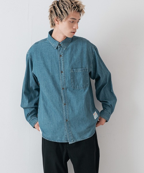 OUTDOOR EXCHANGE（アウトドアエクスチェンジ）の「【OUTDOOR EXCHANGE/アウトドアエクスチェンジ】デニムオーバーシャツ（シャツ/ブラウス・メンズ・ブルー/ネイビー/ブラウン・LARGE/MEDIUM）」の14枚目の写真