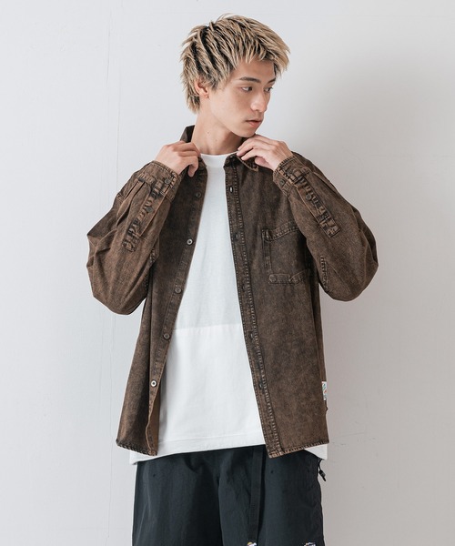 OUTDOOR EXCHANGE（アウトドアエクスチェンジ）の「【OUTDOOR EXCHANGE/アウトドアエクスチェンジ】デニムオーバーシャツ（シャツ/ブラウス・メンズ・ブルー/ネイビー/ブラウン・LARGE/MEDIUM）」の4枚目の写真