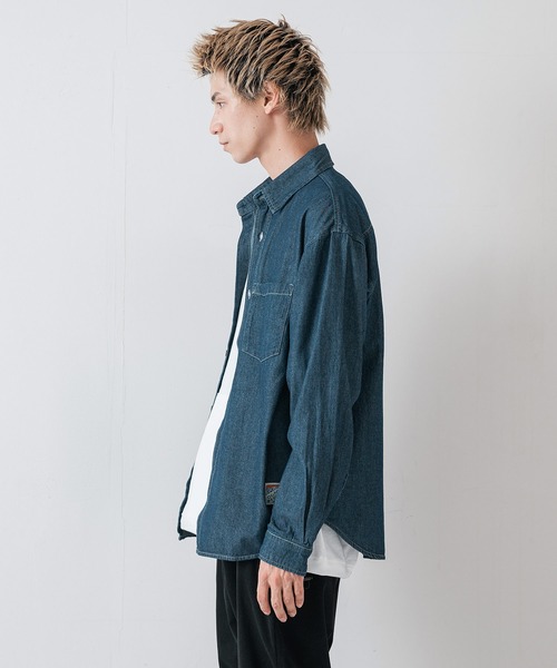 OUTDOOR EXCHANGE（アウトドアエクスチェンジ）の「【OUTDOOR EXCHANGE/アウトドアエクスチェンジ】デニムオーバーシャツ（シャツ/ブラウス・メンズ・ブルー/ネイビー/ブラウン・LARGE/MEDIUM）」の8枚目の写真