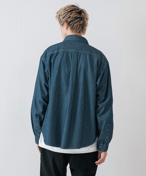 OUTDOOR EXCHANGE（アウトドアエクスチェンジ）の「【OUTDOOR EXCHANGE/アウトドアエクスチェンジ】デニムオーバーシャツ（シャツ/ブラウス・メンズ・ブルー/ネイビー/ブラウン・LARGE/MEDIUM）」の10枚目の写真