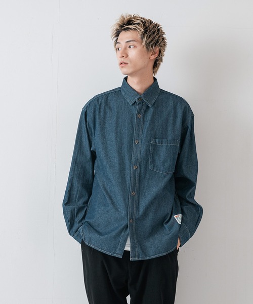 OUTDOOR EXCHANGE（アウトドアエクスチェンジ）の「【OUTDOOR EXCHANGE/アウトドアエクスチェンジ】デニムオーバーシャツ（シャツ/ブラウス・メンズ・ブルー/ネイビー/ブラウン・LARGE/MEDIUM）」の11枚目の写真