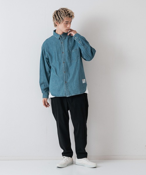 OUTDOOR EXCHANGE（アウトドアエクスチェンジ）の「【OUTDOOR EXCHANGE/アウトドアエクスチェンジ】デニムオーバーシャツ（シャツ/ブラウス・メンズ・ブルー/ネイビー/ブラウン・LARGE/MEDIUM）」の16枚目の写真