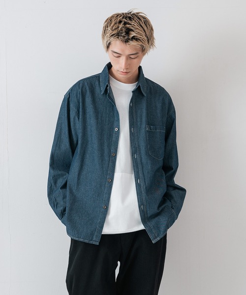 OUTDOOR EXCHANGE（アウトドアエクスチェンジ）の「【OUTDOOR EXCHANGE/アウトドアエクスチェンジ】デニムオーバーシャツ（シャツ/ブラウス・メンズ・ブルー/ネイビー/ブラウン・LARGE/MEDIUM）」の9枚目の写真