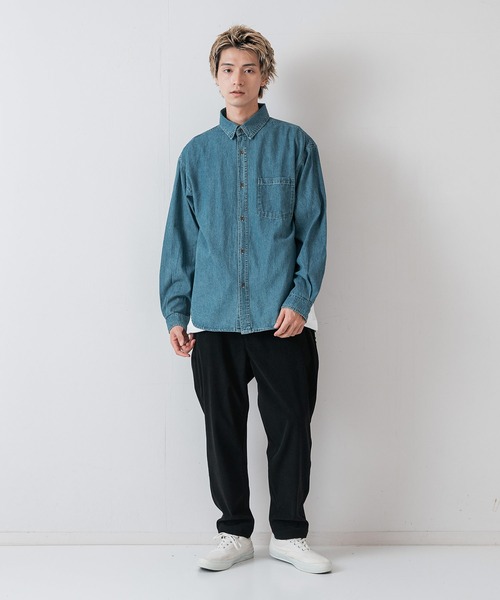 OUTDOOR EXCHANGE（アウトドアエクスチェンジ）の「【OUTDOOR EXCHANGE/アウトドアエクスチェンジ】デニムオーバーシャツ（シャツ/ブラウス・メンズ・ブルー/ネイビー/ブラウン・LARGE/MEDIUM）」の17枚目の写真