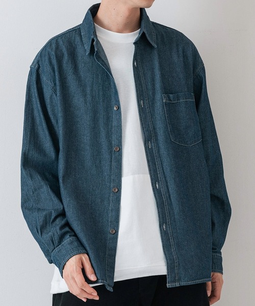 OUTDOOR EXCHANGE（アウトドアエクスチェンジ）の「【OUTDOOR EXCHANGE/アウトドアエクスチェンジ】デニムオーバーシャツ（シャツ/ブラウス・メンズ・ブルー/ネイビー/ブラウン・LARGE/MEDIUM）」の19枚目の写真