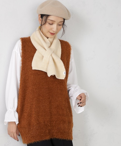 FOUND GOOD（ファウンドグッド）の「モッチリヤワラカマフラー（マフラー・レディース・ブルー系5/イエロー系5/ピンク系5/ブラック/アイボリー/オレンジ系5/ベージュ/グリーン系5・FREE）」の2枚目の写真