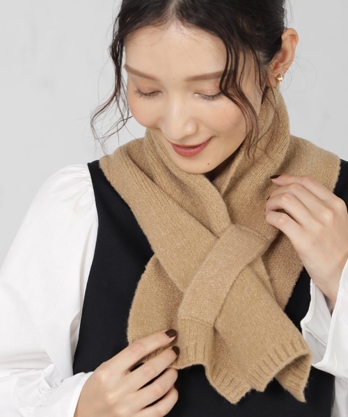 【新品未使用】 ollun マフラー ブラウン FOUND GOOD（ファウンドグッド）の「モッチリヤワラカマフラー