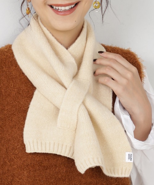 パターン付きベージュマフラー ナゴンスタンス マルチカラーマフラー クリーニング済み ZOZOTOWN