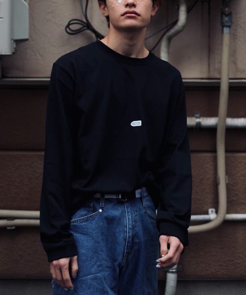 %psh(ウップシュ)の「%psh crayon patch long sleeve tee(Tシャツ/カットソー・メンズ・ブラック/ホワイト・MEDIUM/LARGE/X-LARGE)」の1枚目の写真