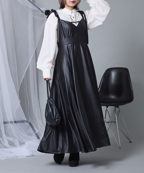 Mavie..7（メヴィセットゥ）の「【Mavie..7】フレアロングキャミワンピース（ワンピース・レディース・ブラック系/ブラック・FREE）」の17枚目の写真