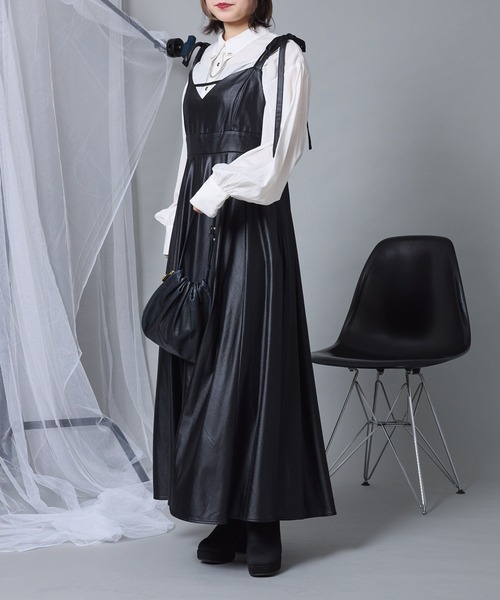 Mavie..7（メヴィセットゥ）の「【Mavie..7】フレアロングキャミワンピース（ワンピース・レディース・ブラック系/ブラック・FREE）」の18枚目の写真