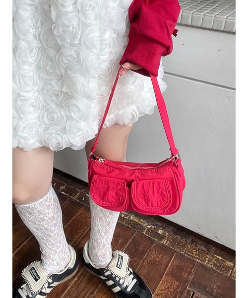 WC（ダブル シー）の「コンパクトポケットバッグ（ショルダーバッグ・レディース・ブラック/レッド・FREE）」の5枚目の写真