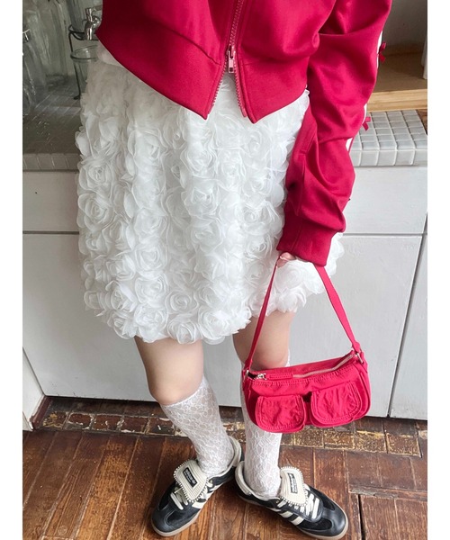 WC（ダブル シー）の「コンパクトポケットバッグ（ショルダーバッグ・レディース・ブラック/レッド・FREE）」の6枚目の写真