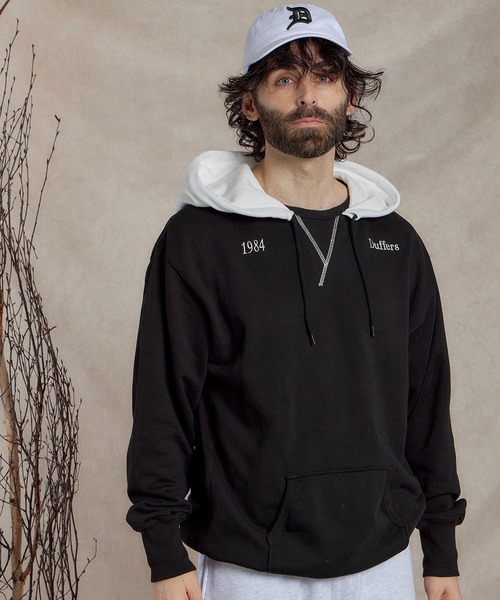 The DUFFER of ST.GEORGE(ザダファーオブセントジョージ)の「SETUP SWITCHIG PARKA:セットアップ 切替デザイン スウェットパーカー(パーカー・メンズ・ブラック/ライトグレー・MEDIUM/SMALL/X-LARGE/LARGE)」の9枚目の写真